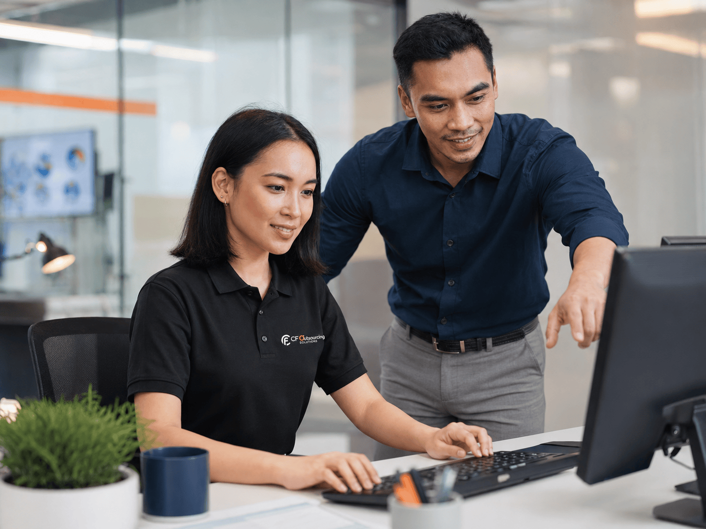 A CF team member receiving coaching as part of employee development